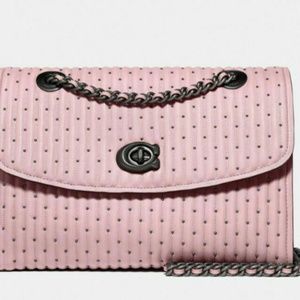NWT Coach Parker With Quilting And Rivets 76081 Pewter/Aurora Original Pkg